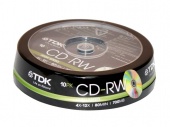  CD-RW 700 Mb Cake Box 10 . (TDK) 8x-12x